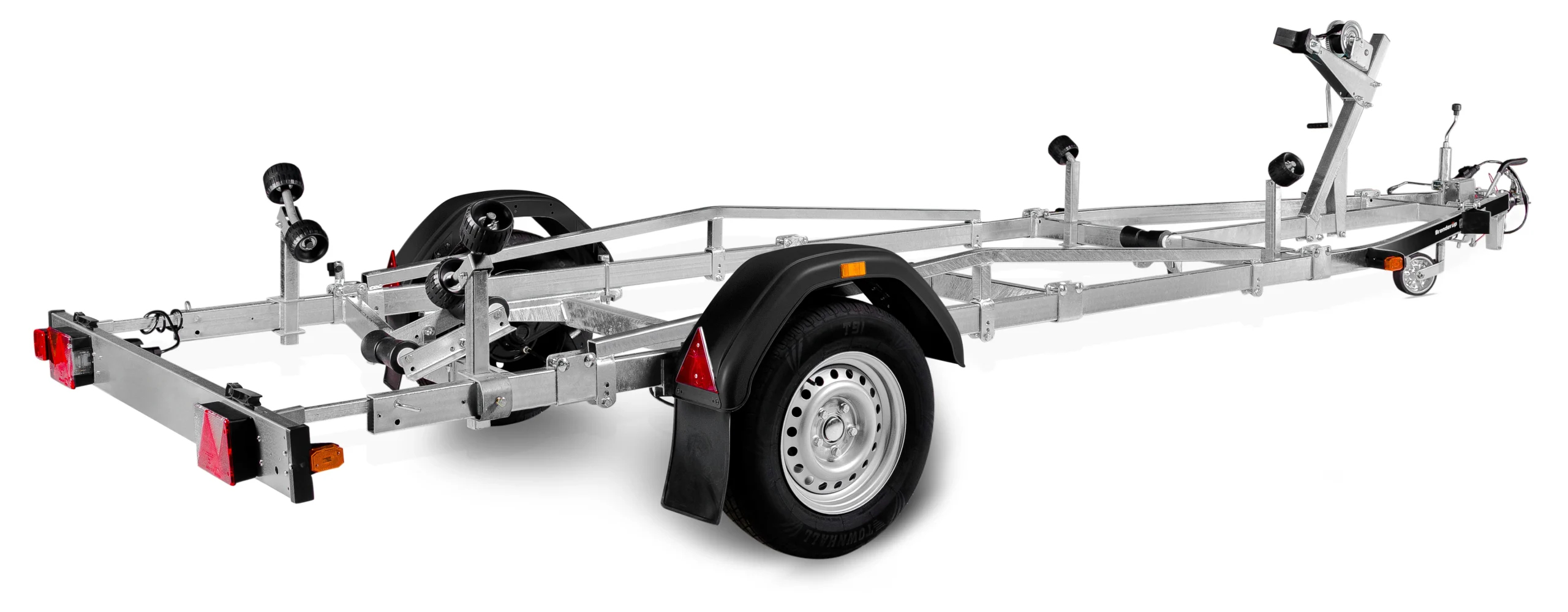 Remorque bateau 1000 kg – 5,88 m – 13 rouleaux – Freinée