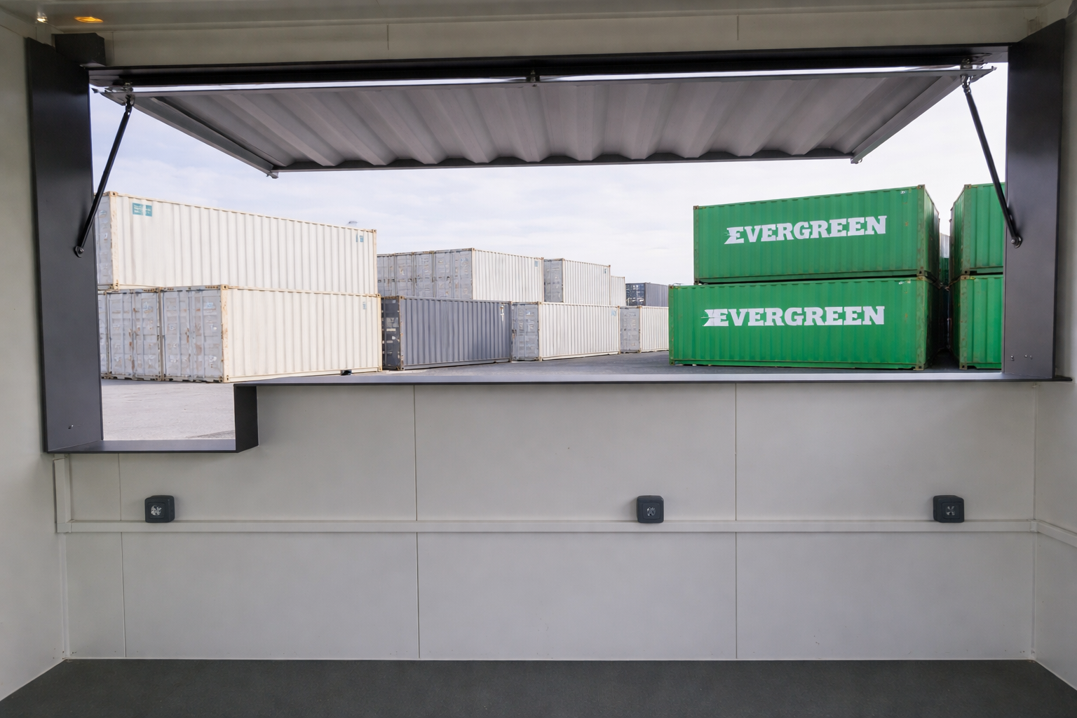 Container Snack 20 pieds aménagé – Snack Box Dynamique – Bardage bois