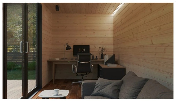 Studio container écologique 14 m² – Module habitable en bois