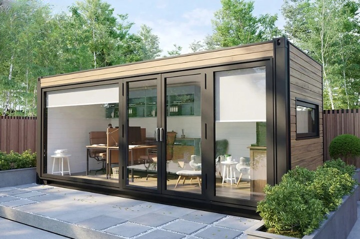 Maison container 14 m² isolée – Tiny House bois Mélèze – Module habitable