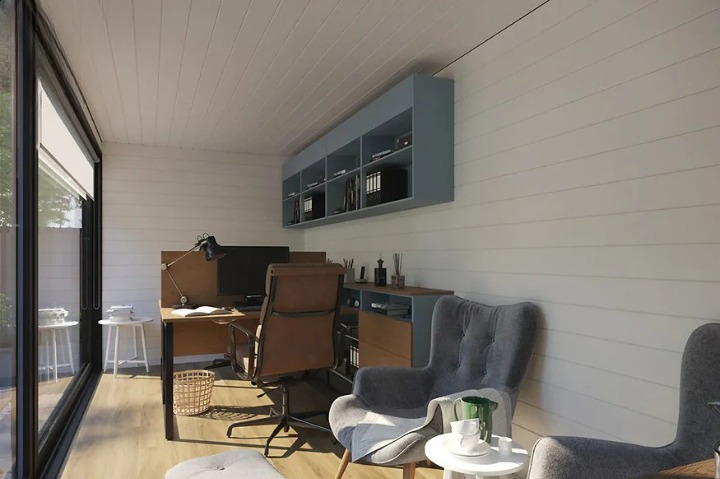 Maison container 14 m² isolée – Tiny House bois Mélèze – Module habitable