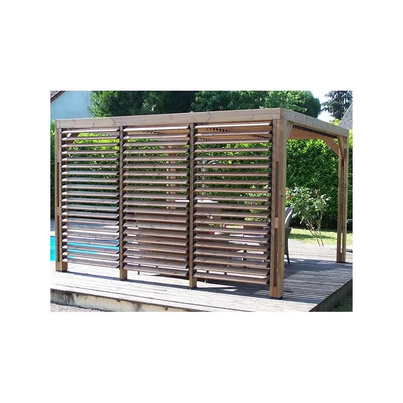 PERGOLA BOIS THERMO TRAITÉ 10,70 m2 KIT PAROIS VENTELLES