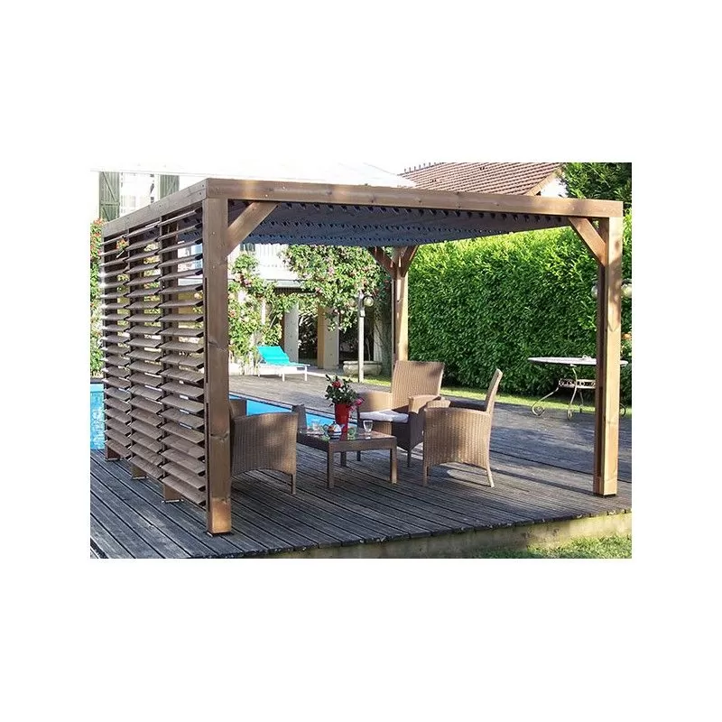 PERGOLA BOIS THERMO TRAITÉ 10,70 m2 KIT PAROIS VENTELLES