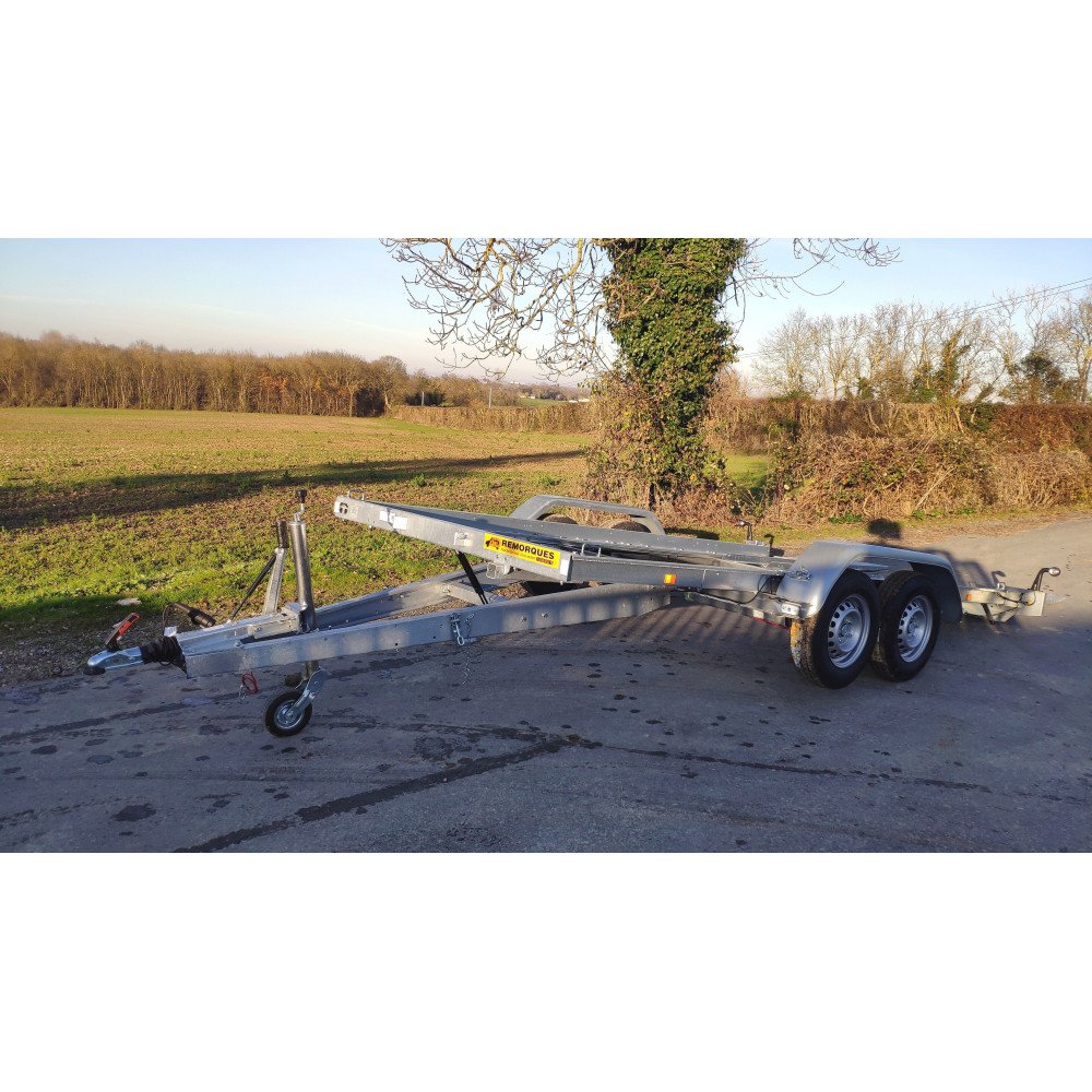 Remorque porte-voiture basculante 2700 kg – Plateau 400 × 190 cm – Double essieu