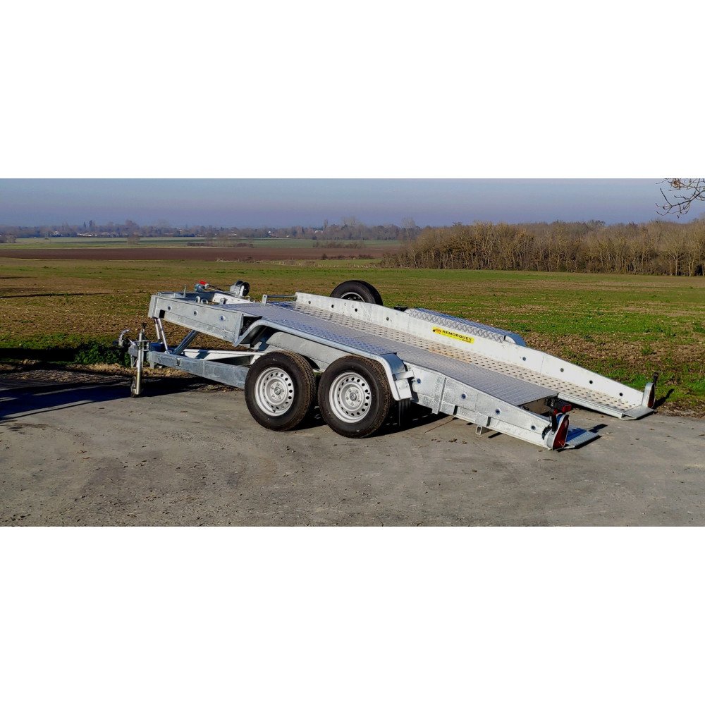 Remorque porte-voiture Wenus – 2700 kg – Plateau 410 ou 460 cm – Double essieu